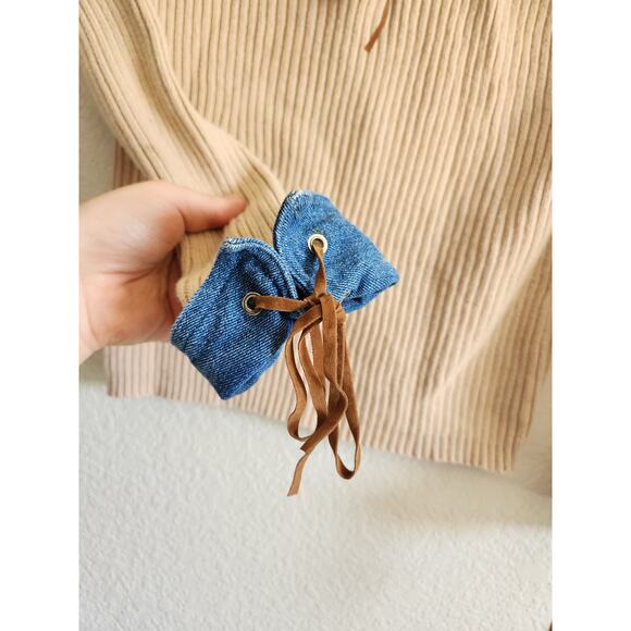 Y2k Cavalini Women's 2 Tone Long Sleeve Top L - Picture 5 of 8